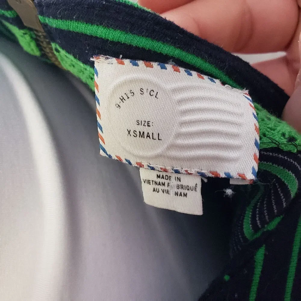 Postmark Anthropologie blue green tunic top XS